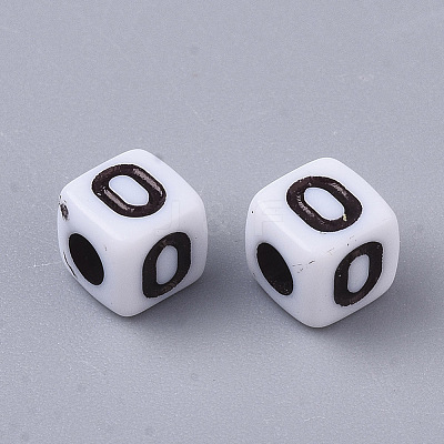 White Opaque Acrylic Beads LS-X-MACR-R869-02O-1