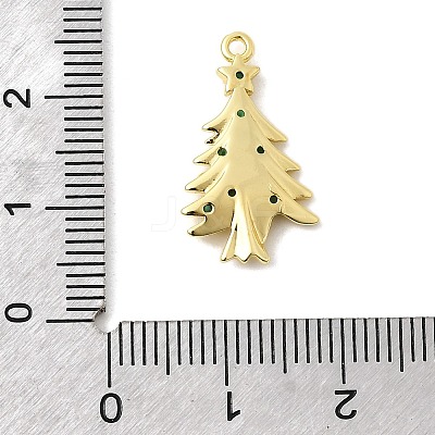 Christmas Brass Micro Pave Cubic Zirconia Pendants KK-L258-04G-A02-1