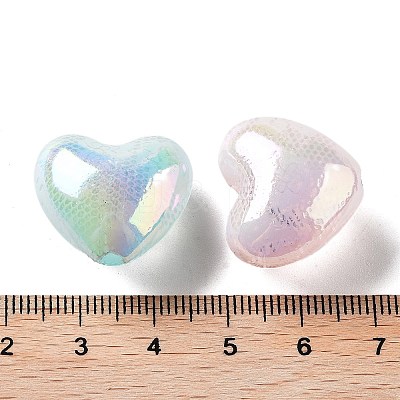 Valentine's Day UV Plating Iridescent Acrylic Beads X-MACR-D032-06-1