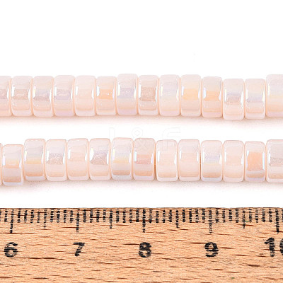 AB Color Plated Opaque Glass Beads Strands GLAA-T026-3x6mm-P11-1