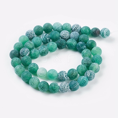 Natural Crackle Agate Beads Strands G-G055-8mm-M-1