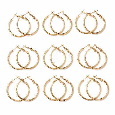 PVD Vacuum Plating 304 Stainless Steel Hoop Earrings STAS-S078-08-30mm-1