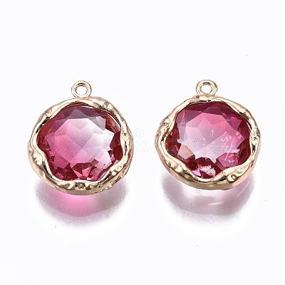 Two-Tone Faceted Glass Charms X-GLAA-S193-032E-1