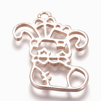 Rack Plating Alloy Open Back Bezel Pendants LS-PALLOY-Q351-19RG-FF-1
