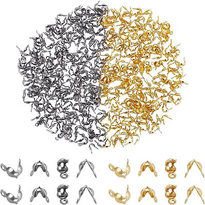 400Pcs 2 Style 304 Stainless Steel Bead Tips STAS-NB0001-16-1
