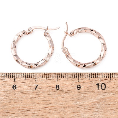 304 Stainless Steel Hoop Earrings STAS-TAC0001-11B-RG-1