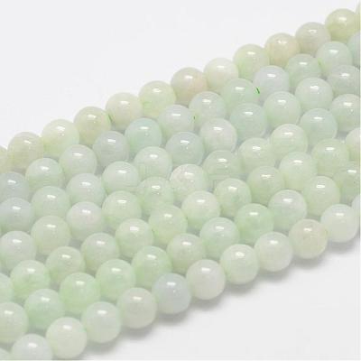Natural Myanmar Jade/Burmese Jade Beads Strands G-F306-13-6mm-1