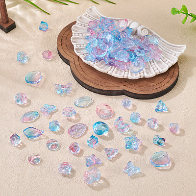 125G Gradient Color Transparent Glass Beads GLAA-TA0003-58A-1