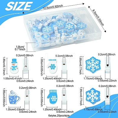 60Pcs 6 Styles Christmas Theme Printed Wood Beads WOOD-FS0001-33-1