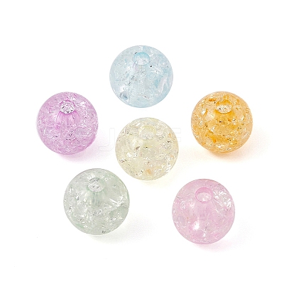 480Pcs 6 Colors Transparent Crackle Acrylic Beads MACR-YW0002-51-1