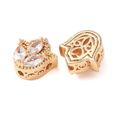 Brass Micro Pave Clear Cubic Zirconia Beads CU-CBAEC99-29G-1