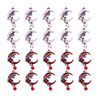 20Pcs 2 Colors Alloy Rhinestone Pendants FIND-PH0026-14-1