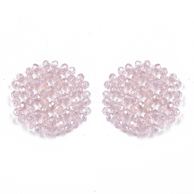 Plating Acrylic Woven Beads PACR-R247-01B-1