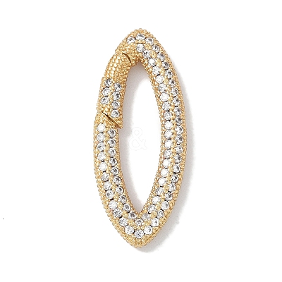 Rack Plating Brass Micro Pave Cubic Zirconia Twister Clasps KK-NH0002-09G-01-1