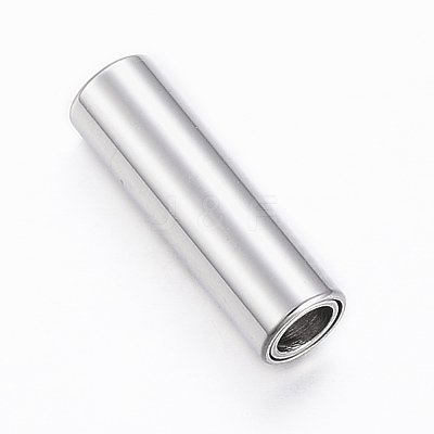 Tarnish Resistant Smooth 304 Stainless Steel Magnetic Clasps with Glue-in Ends STAS-H402-21P-3mm-1