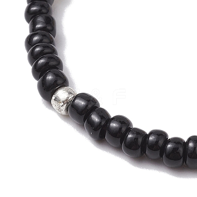 3Pcs 3 Styles Halloween Skull & Candy Corn Acrylic and Synthetic Magnesite Bracelet Sets BJEW-JB10525-1