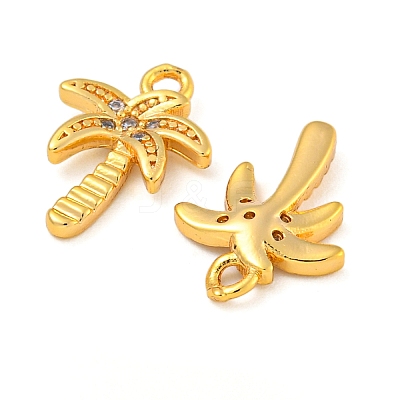 Brass with Clear Cubic Zirconia Pendants KK-N254-23G-1