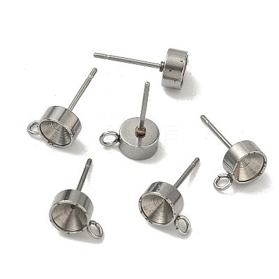 Non-Tarnish 201 Stainless Steel Stud Earring Settings X-STAS-S041-08-1