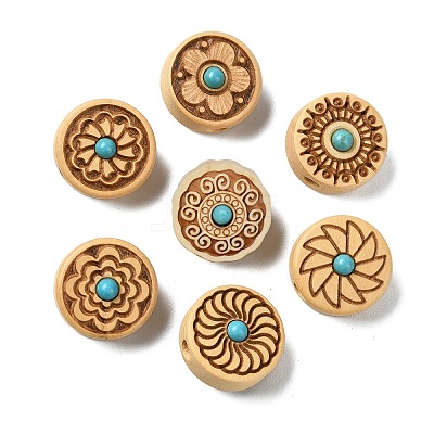 14Pcs 7 Styles Wood Beads WOOD-CJ0002-42-1