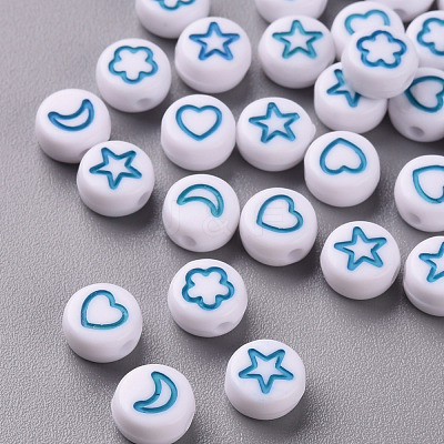 White Opaque Acrylic Beads MACR-N008-41B-1