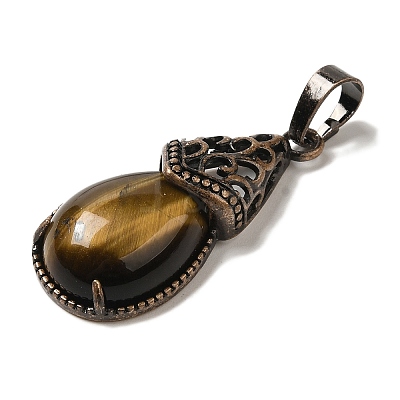 Natural Tiger Eye Pendants G-H065-01R-16-1