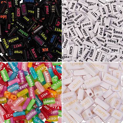 200G 4 Style Transparent Acrylic Beads MACR-SZ0001-16-1