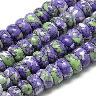 Synthetic Ocean White Jade Beads Strands G-S257-5x10mm-01-1