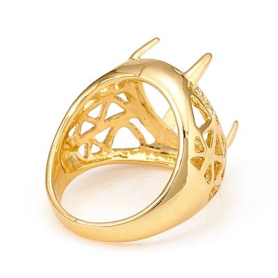 Long-Lasting Plated Brass Solitaire Ring Settings KK-D160-03G-1