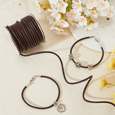 1 Roll Round Braided Cowhide Cords WL-SC0001-01B-1