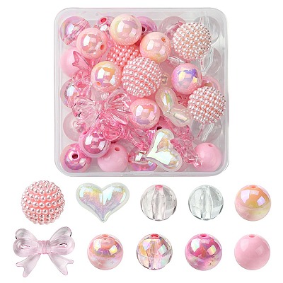 40Pcs 10 Styles Acrylic Beads MACR-FS0001-67-1