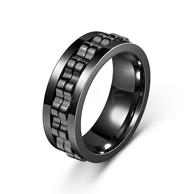 304 Stainless Steel Gear Rotatable Finger Rings FS-WGAD37A-30-1