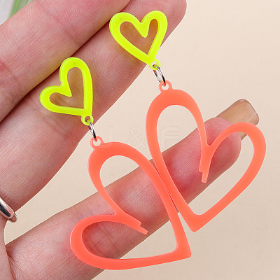 Fashionable Stainless Steel Acrylic Dangle Stud Earrings FS-WGAB06E-01-1