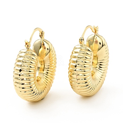 Brass Croissant Chunky Hoop Earrings for Women KK-D080-16G-01-1