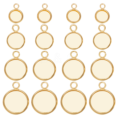80Pcs 4 Styles 304 Stainless Steel Pendant Cabochon Settings STAS-BBC0002-33-1