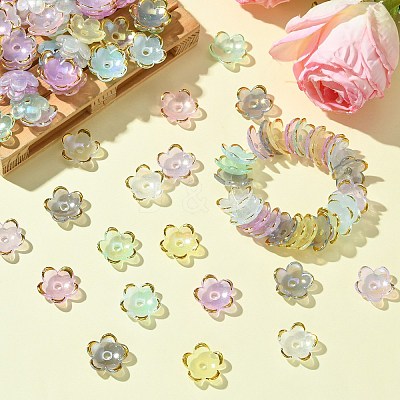 100Pcs Transparent Acrylic Bead Caps TACR-CJ0001-70B-1
