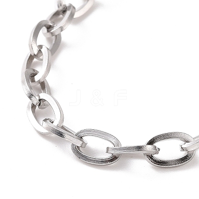 Non-Tarnish 304 Stainless Steel Cable Chain Bracelet for Men Women BJEW-E031-05D-P-1