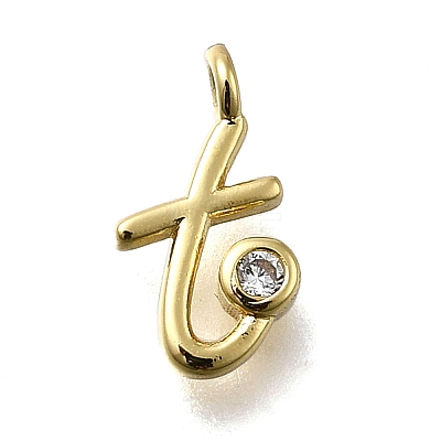 Brass Micro Pave Cubic Zirconia Pendants KK-B132-12G-T-1