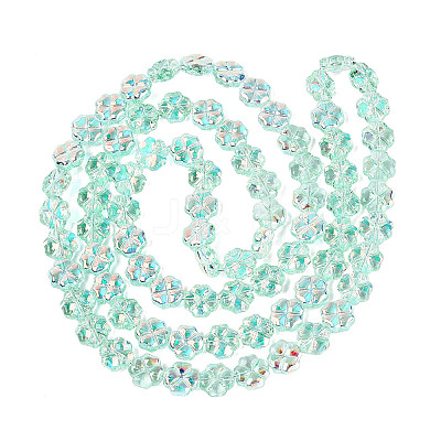 Baking Paint Electroplate Transparent Glass Beads Strands EGLA-Q136-04A-08-1