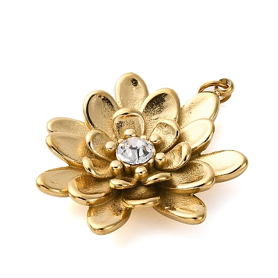 316 Stainless Steel Rhinestone Pendants STAS-K258-39E-G-1
