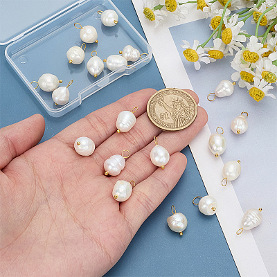 20Pcs Natural Cultured Freshwater Pearl Rice Pendants PEAR-ME0001-05-1