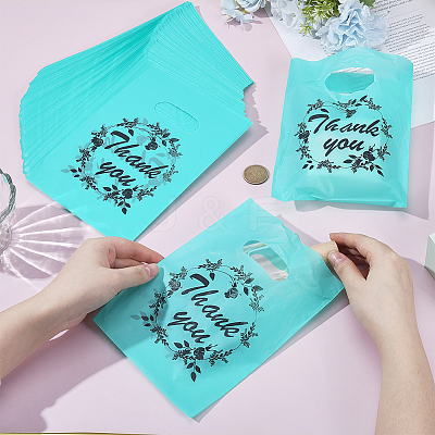 100Pcs Thank You Printed Eco-Friendly Reusable Bags ABAG-SP0001-61A-C-1