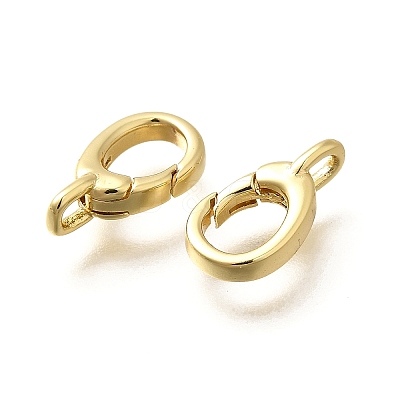 Brass Spring Gate Rings KK-Q043-12G-1