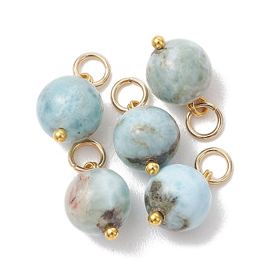 Natural Larimar Pendants PALLOY-JF05255-1