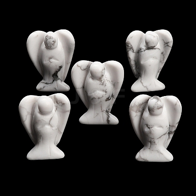 Natural Howlite Gemstone Carved Angle Figurines GG-CBA8396-A17-1