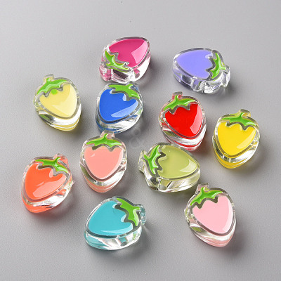 Transparent Enamel Acrylic Beads X-TACR-S155-003-1