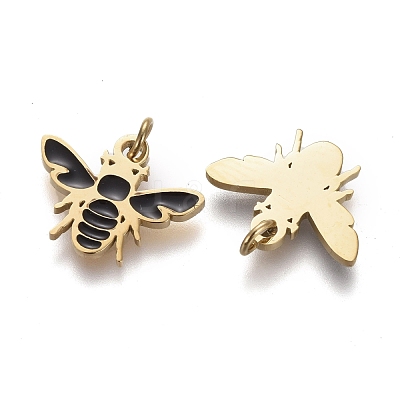 316 Surgical Stainless Steel Enamel Charms STAS-H100-07G-1