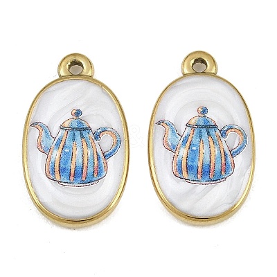 Printed 304 Stainless Steel Enamel Pendants SA-CBA1ED9-22G-04-1