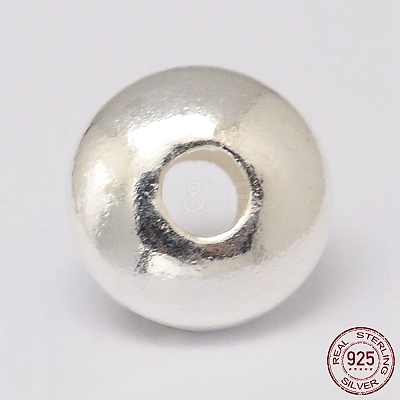 925 Sterling Silver Spacer Beads STER-K021-03S-5mm-1