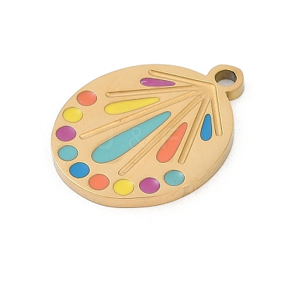 304 Stainless Steel Enamel Pendants STAS-I325-040G-1