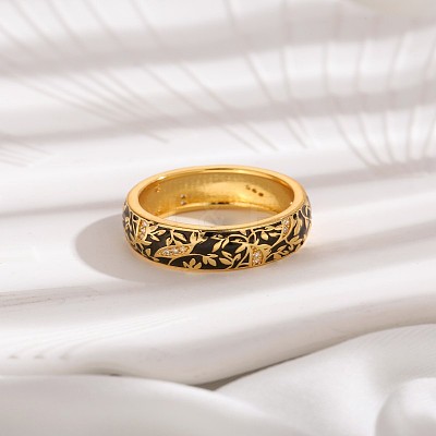 Brass Micro Pave Cubic Zirconia Finger Rings FS-WGFDCA6-07-1